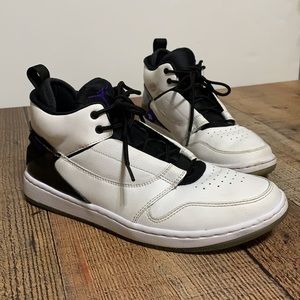 Nike Air Jordan Fadeaway “Concord” Black White Tennis Shoes High Top US 9.5
